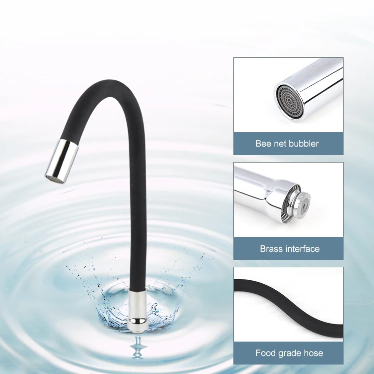 Factory Price Kitchen Faucet SS 201 Hose Kitchen Faucet Water Tap Flexible Rubber Silicon Spout Hose