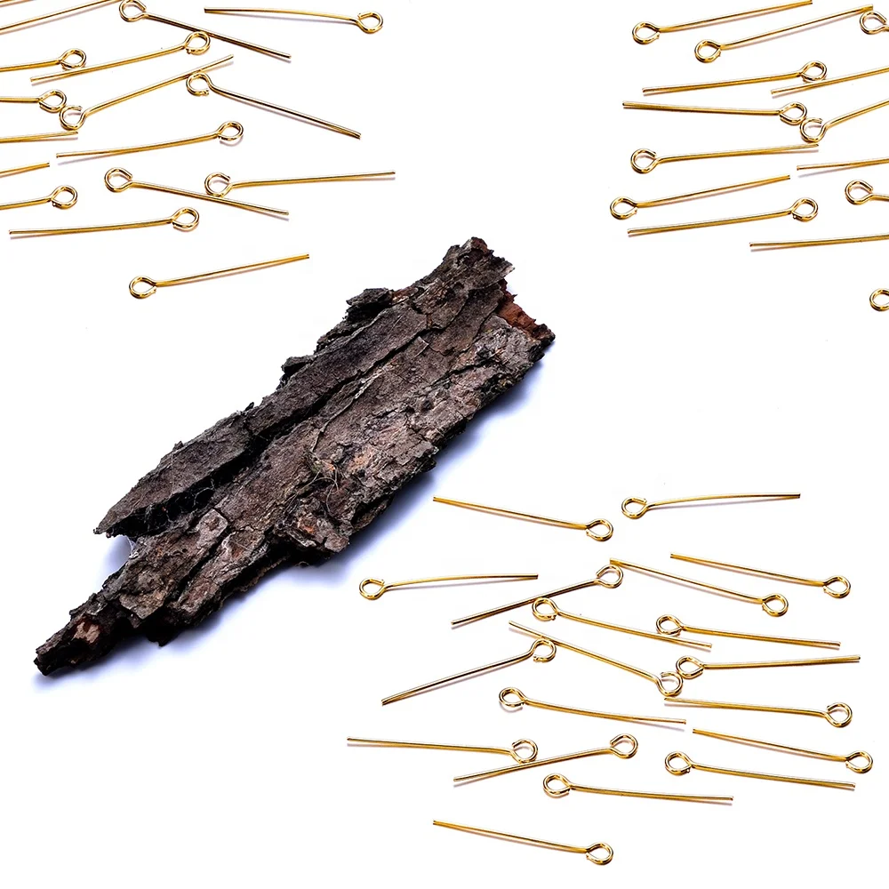 18K Gold Head Pins for Jewelry Making Eye Pins Brass Dressmaker Headpins Jewellery Supplies Kit for Crafting Earrings Bracelets