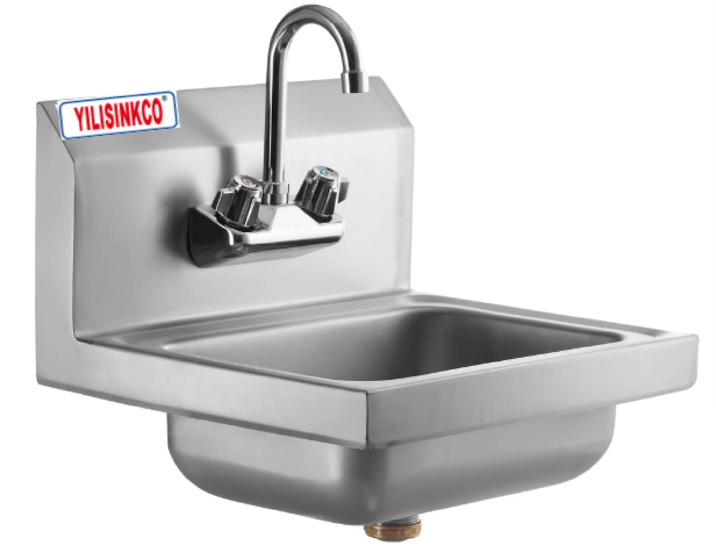 YILISINKCO Restaurant American Style Stainless Steel Wall Mounted Hand Wash Basin Price/Commercial Small Sink Bracket Factory