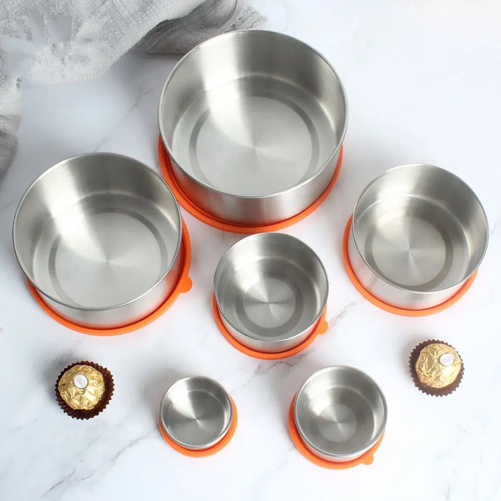 18/8 Stainless Steel Condiments Jars and Food Storage Containers Multiple Size Snack Sauce Pot With High Quality Silicone Lid