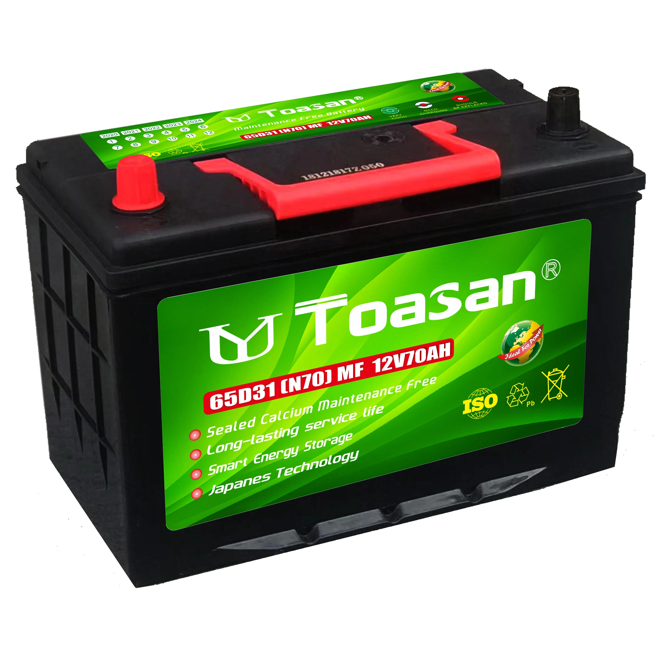 12V60AH кальция необслуживаемые свинцово-кислотные 55D23L MF 12V аккумулятор для