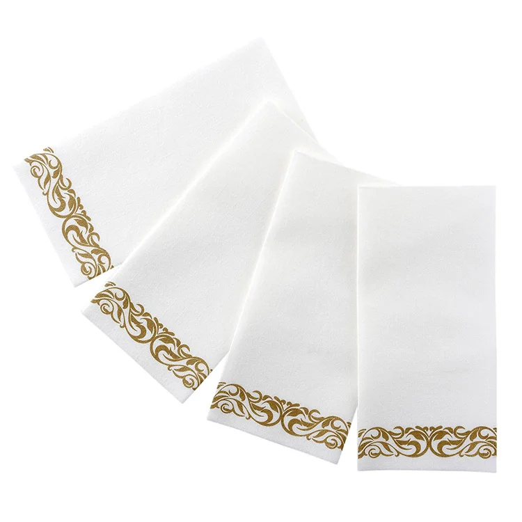 Hot Sale Pink Linen Feel Disposable Cloth Like Paper Dinner Napkins