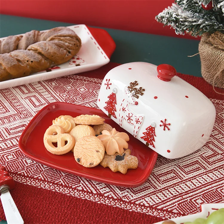Harmony Nordic Stitching Santa Claus Bowls and Plates Tableware Set Christmas cups and saucer