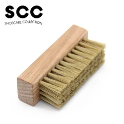 Factory Wholesale Custom LOGO Oka Wooden Hard pp hair medium plastic hair soft pig hair brush sneaker Shoe Cleaning Brush