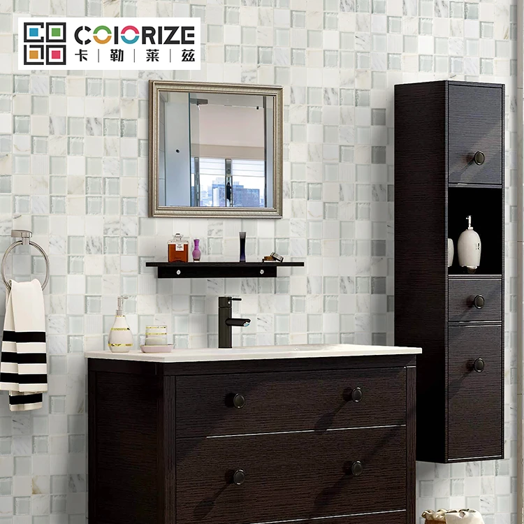 Colorize  Calacatta Gold Square Marble Mosaic Bathroom Wall Floor Tiles regular square white marble stone mosaic floor tile