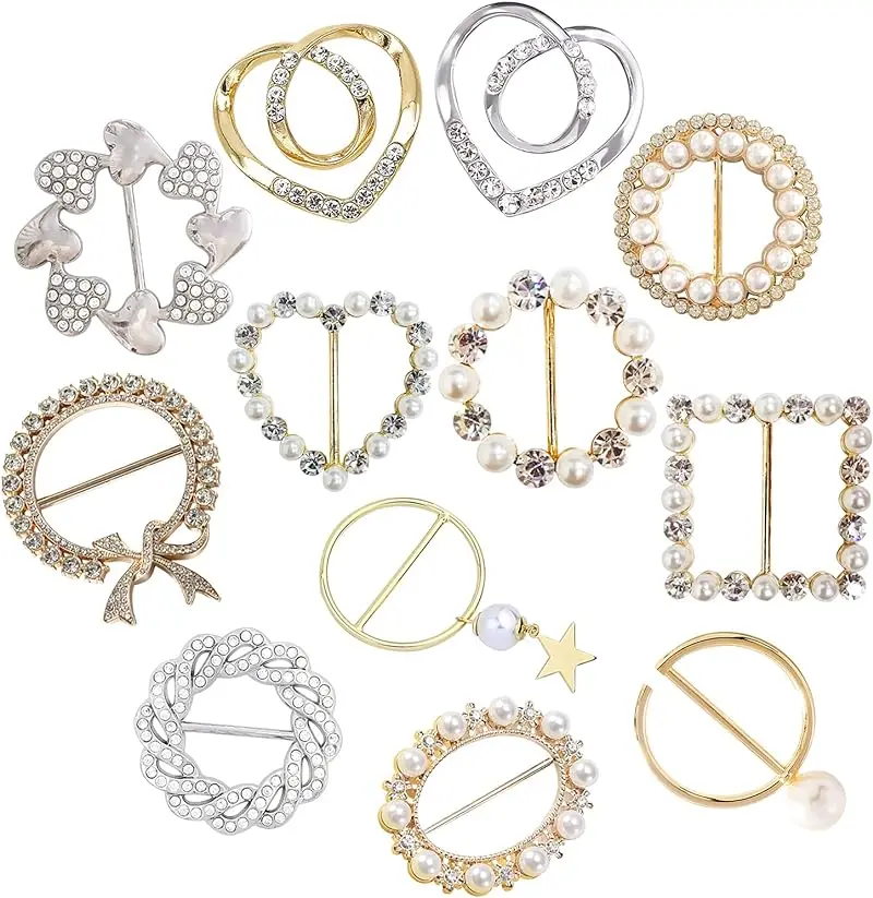 Promotional Silk Scarf Ring Clip Metal Round Circle T-shirt Tie Clips for Fashionable Clothing Ring Holder