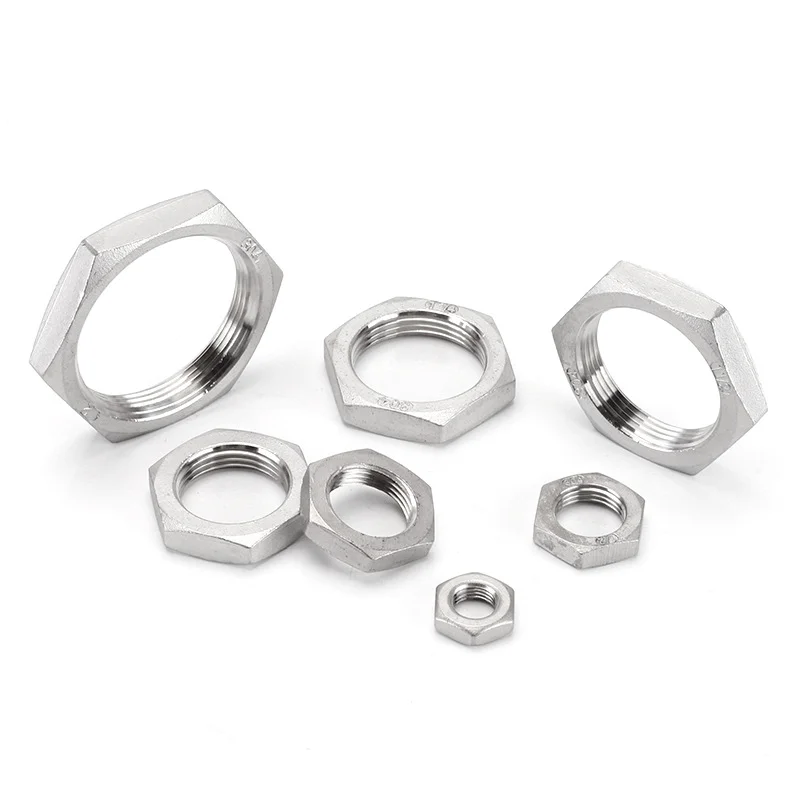 Locking hexagonal thin nut Inch Size m6m8m10 Ultra thin Hex Panel Nuts