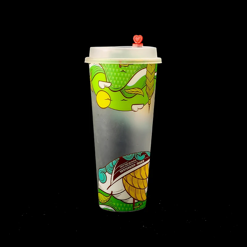 23oz 700ml custom disposable IML injection PP plastic boba tea cup plastic cup for milk tea