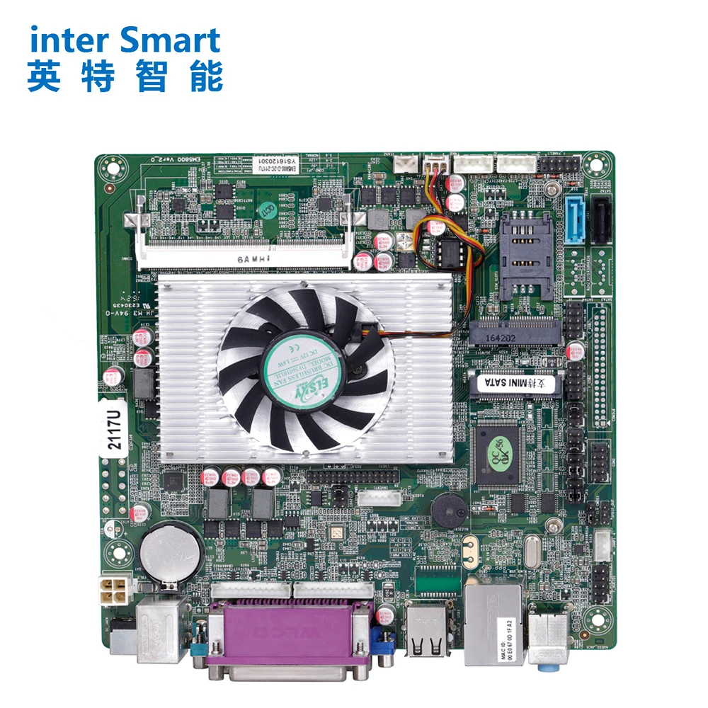 ELSKY Cheap Mini-itx Motherboard  Dual Core 1.8GHz 1037U 2117U 17W TDP 2VGA LPT PS/2 6COM HM76 Chipset Realtek 8111E