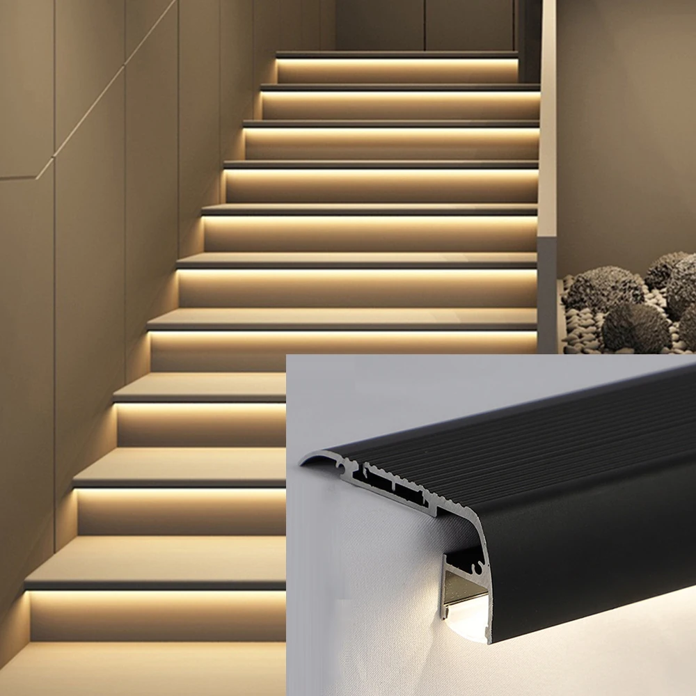 Anti Slip Stair Nosing Cover Tile Ceramic Edge Trim Protec Decorative Lighted Aluminum Stair Nosing Led Light Stair Nosing