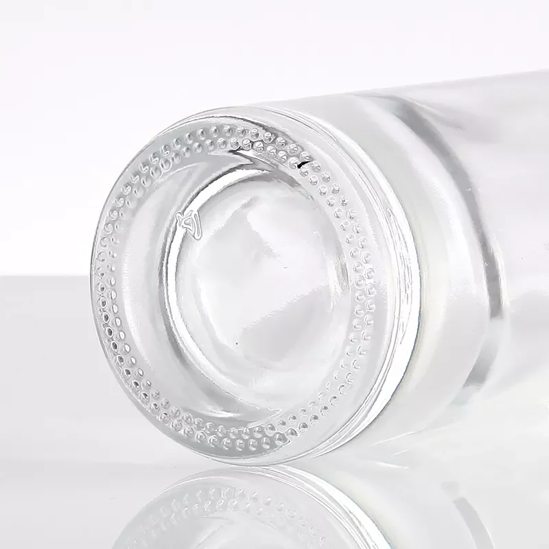 375ml 500ml 750ml  round empty flint glass liquor wine gin Whisky Vodka tequila glass bottle with cork lid