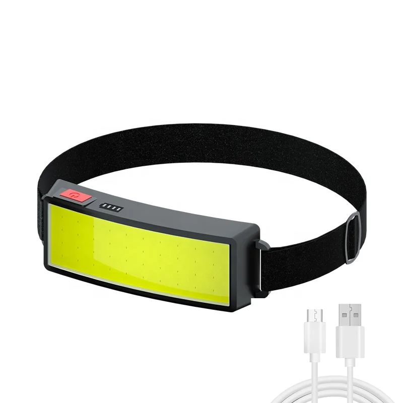 Portable Head Torch USB Rechargeable 3 Modes Waterproof Camping  LED Headlight, Battery Display COB headlamps