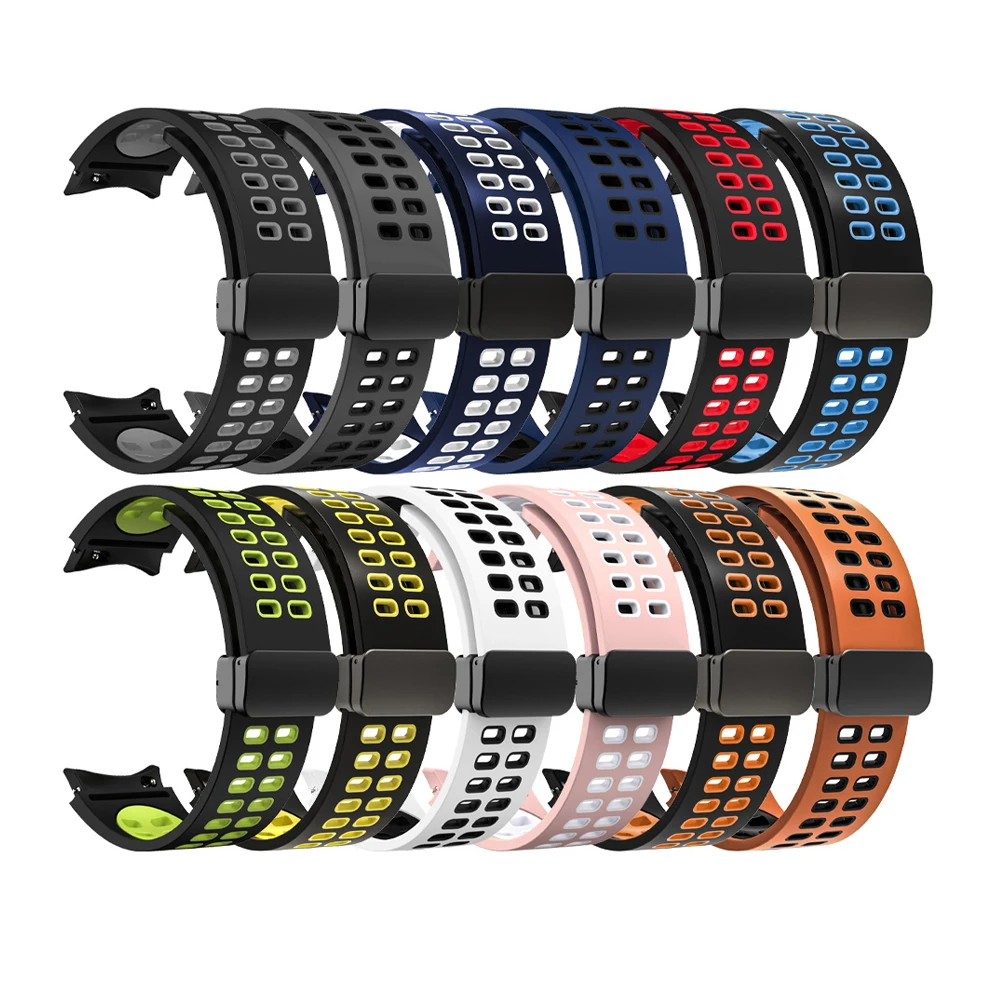 ShanHai Magnetic D-Buckle Strap For Samsung Galaxy Watch 4 5/4 classic 46mm 42mm Sport Bracelet Galaxy watch 5 pro 45mm Band