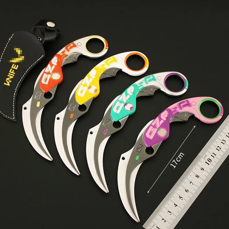 Best Quality Hot Game Valorant Knife 17Cm 3D Big Toy Velocity Karambit Weapon Model Crafts Toy Gift