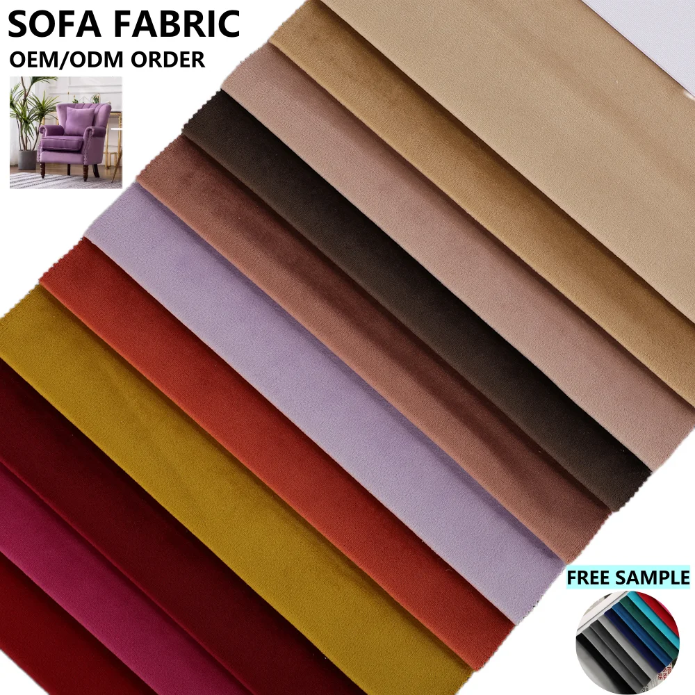 Super Soft Baby Face Holland Velvet Fabric for Luxury Sofas Dyed in Plain Style for Sofa Upholstery
