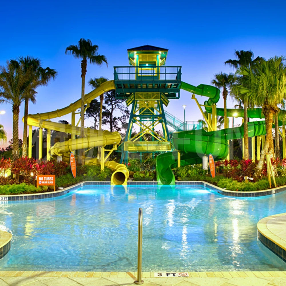 Used Fiberglass Water Slide for Sale Swimming Pool Outdoor Spiral Slides