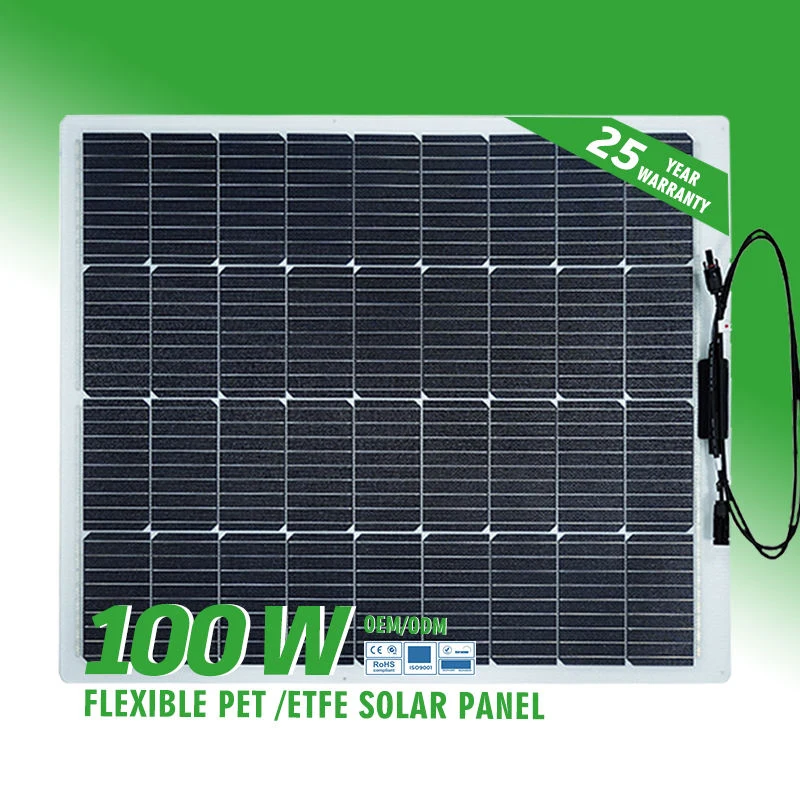 Extra Strength Light Weight Etfe Semi Flexible Sticker Solar Panels 100w 100watt For Balcony Battery Camping