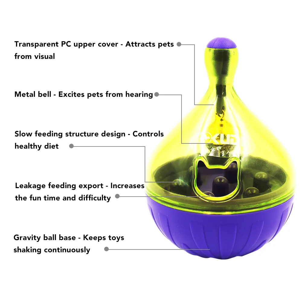 Pet Leaky Treat Ball Feeder Cat Snack Interactive Tumbler Dog Toy