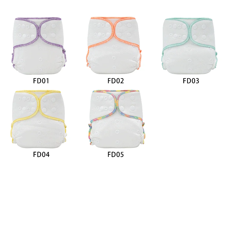 New Arrival Bamboo Cotton Super Soft Non-Disposable New Design OEM Breathable Baby Cloth Diapers Fitted Diaper