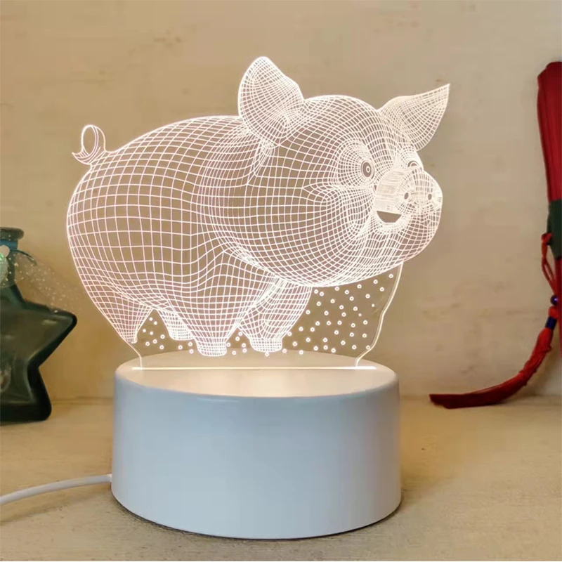 3D ночник оптовая продажа креативный мультяшный подарок на день рождения акриловый узор «сделай сам» прикроватный настольная