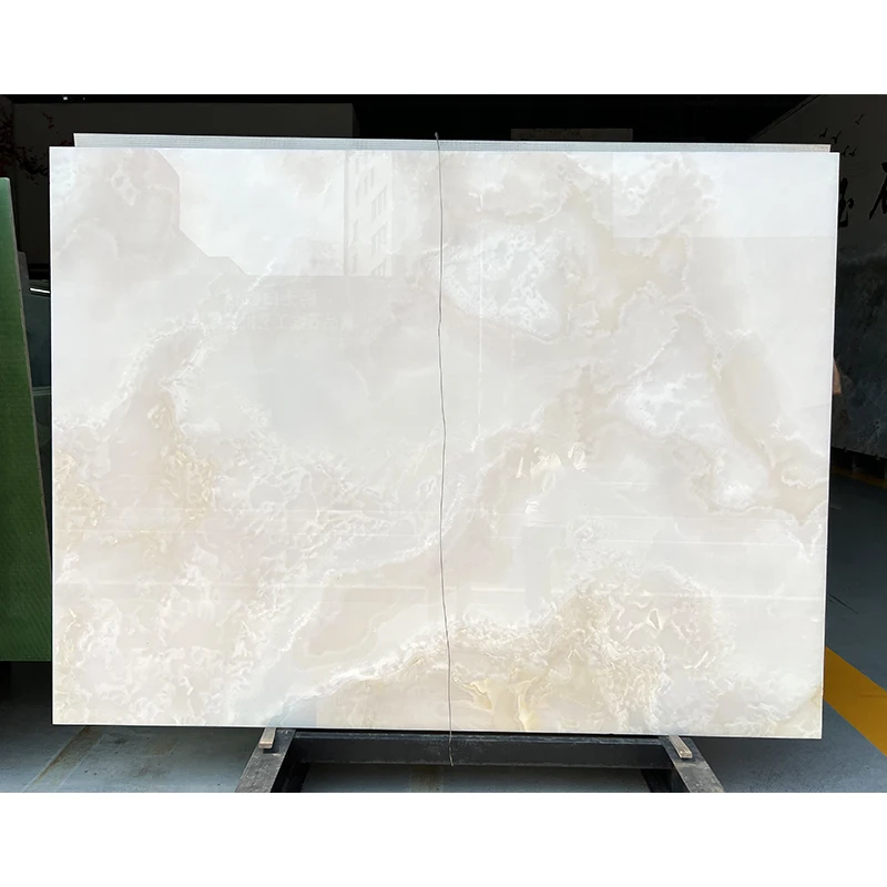 High Quality Polished White Onyx Marble Tiles Backlit Translucent Natural Stone Wall Panel Onyx Marble Slab