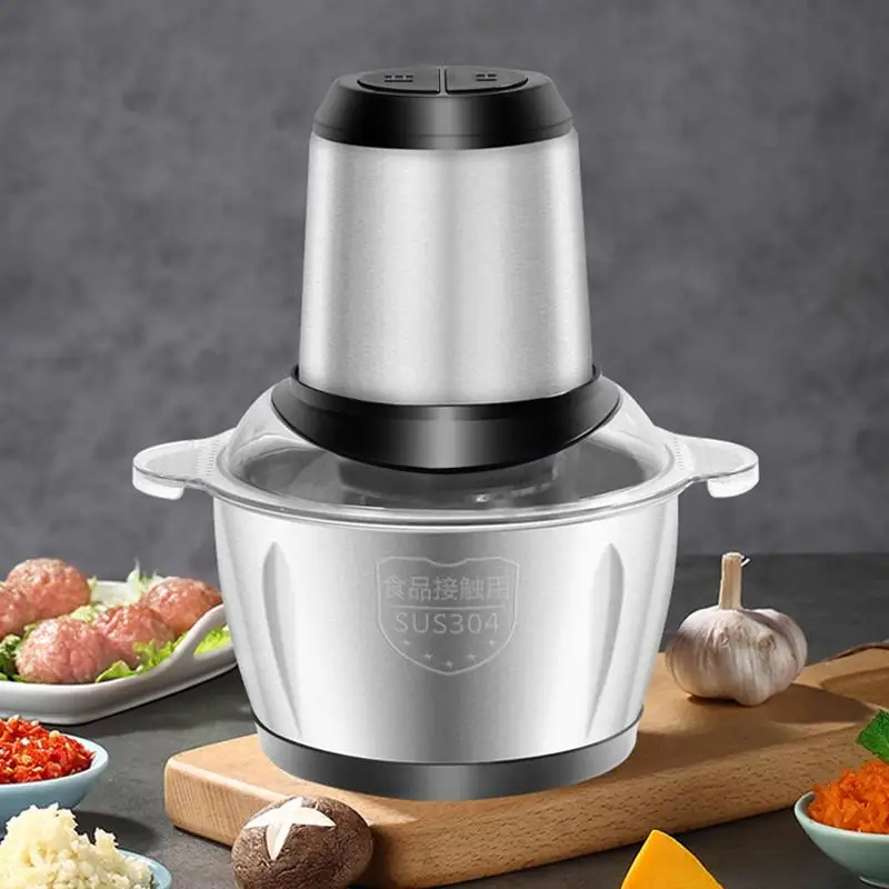 mini small 2l 3l 6l double speed electric meat grinder stainless steel chopper blender multifunctional metal
