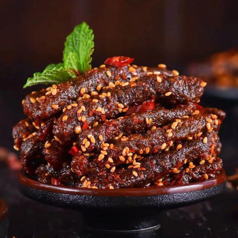 Оптовая продажа вяленые полоски из измельченной говядины с пряным вкусом китайская халяльная еда 300 г хорошего качества вкусная