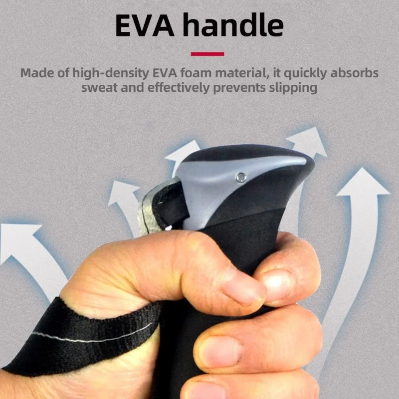 Trekking pole Aluminum alloy folding ultra light ultra short telescopic outdoor walking stick 5