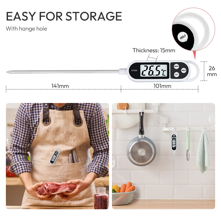 Digital Meat Thermometer Waterproof Cooking Food Thermometer Instant Read Probe Plastic Thermometer Kitchen Cooking CE ROHS DIAL