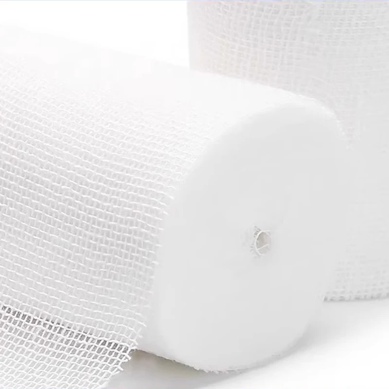 Wholesale Soft Non Sterile Breathable Thin Bandages Gauze Cotton Gauze Pbt Disposable Medical Gauze Roll
