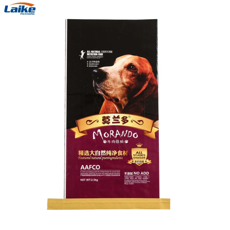 Custom design plastic cat litter food packaging 10kg poly feed bag bopp laminated woven polypropylene sacks with handle