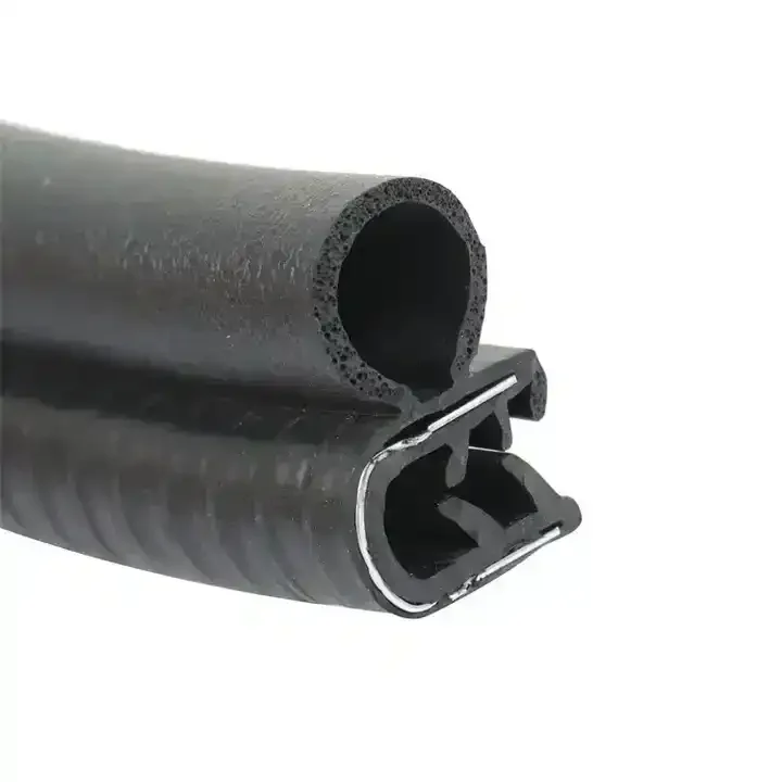 Car door edge trim bulb rubber door seal with metal insert