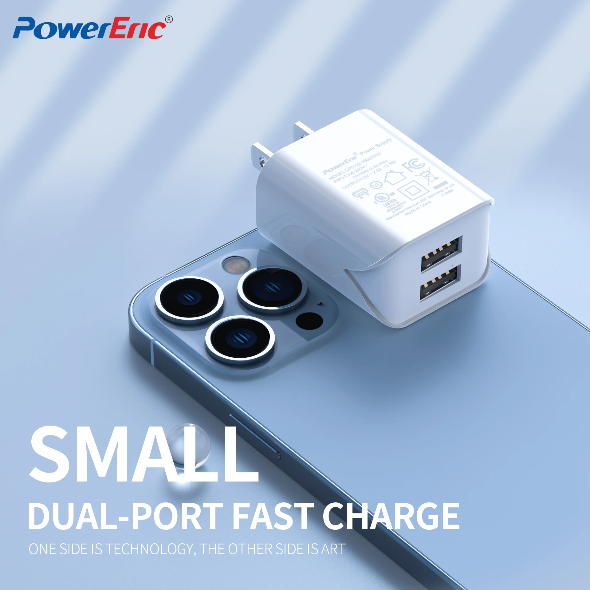 2USB mobile phone charger plug 5V2.4A wall type quick charge QC3.0 power adapter for iPhone 11 12 13