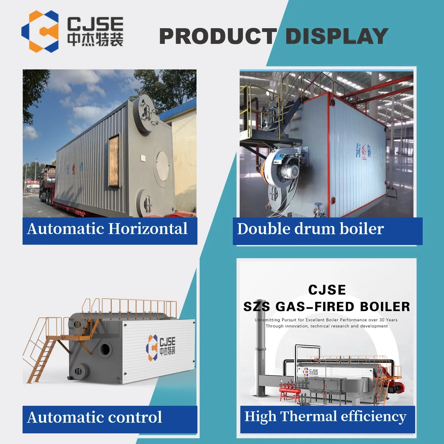 CJSE good quality double drum SZS 10ton/h steam boiler Natural gas fired steam generator horizontal steam boiler for heating