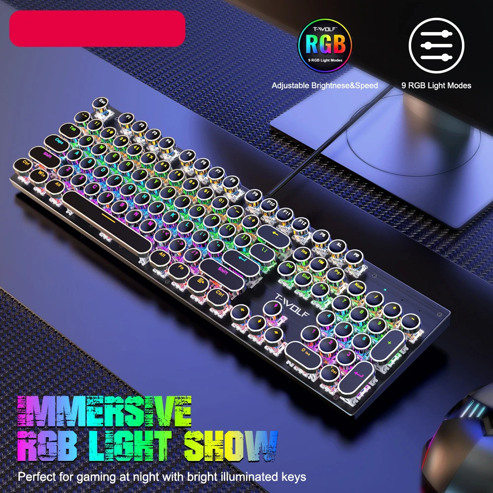 Gaming Keyboard Mouse Mechanical Feeling RGB LED Backlit Gamer Keyboards USB Wired Computer Game Keyboard For PC Laptop