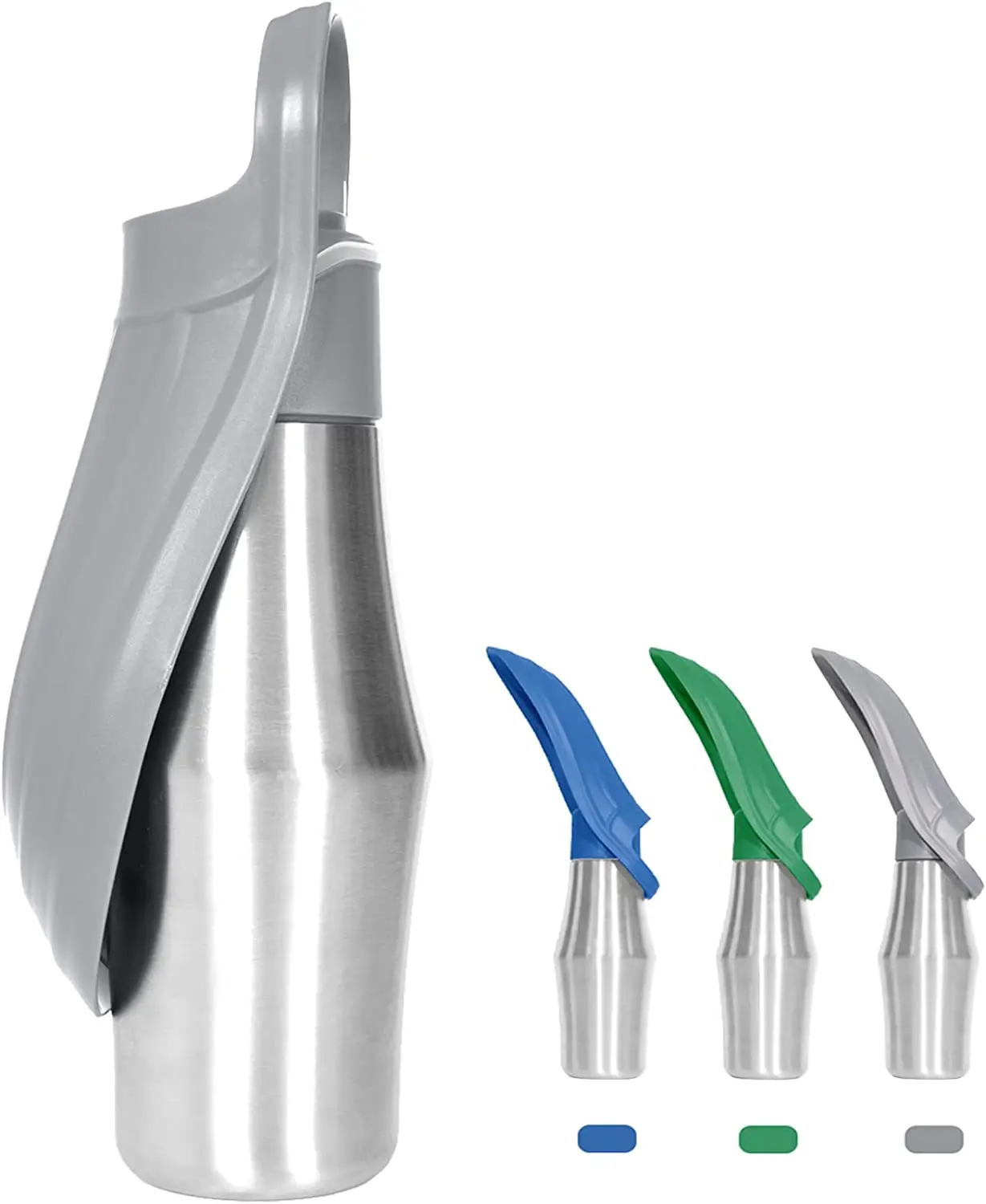 27oz Portable Dog Drinking Water Bottle Stainless Steel Pet Travel Drinking Bottle Water Dispenser With Flip Feeding Bowl