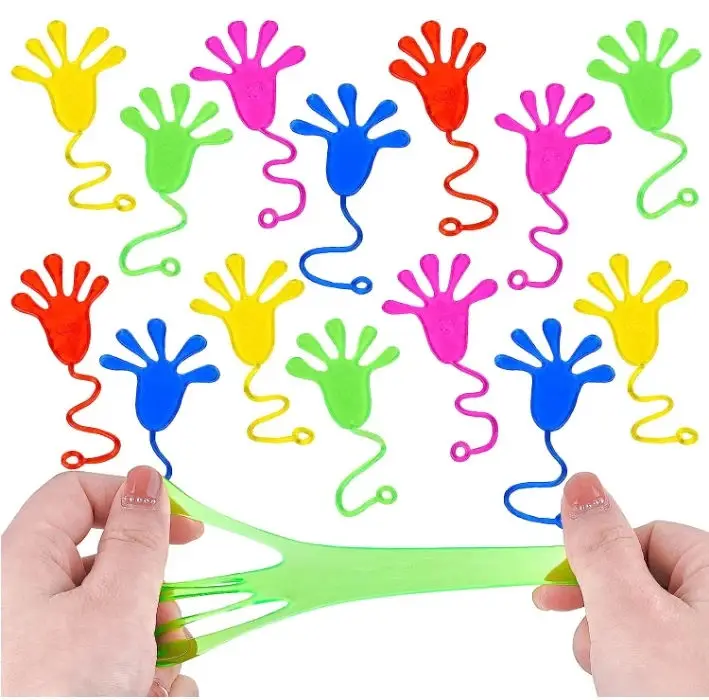 High Quality Cheap Customized Logo Small Toys Rubber Stretch Sticky Hand Toy For Kids