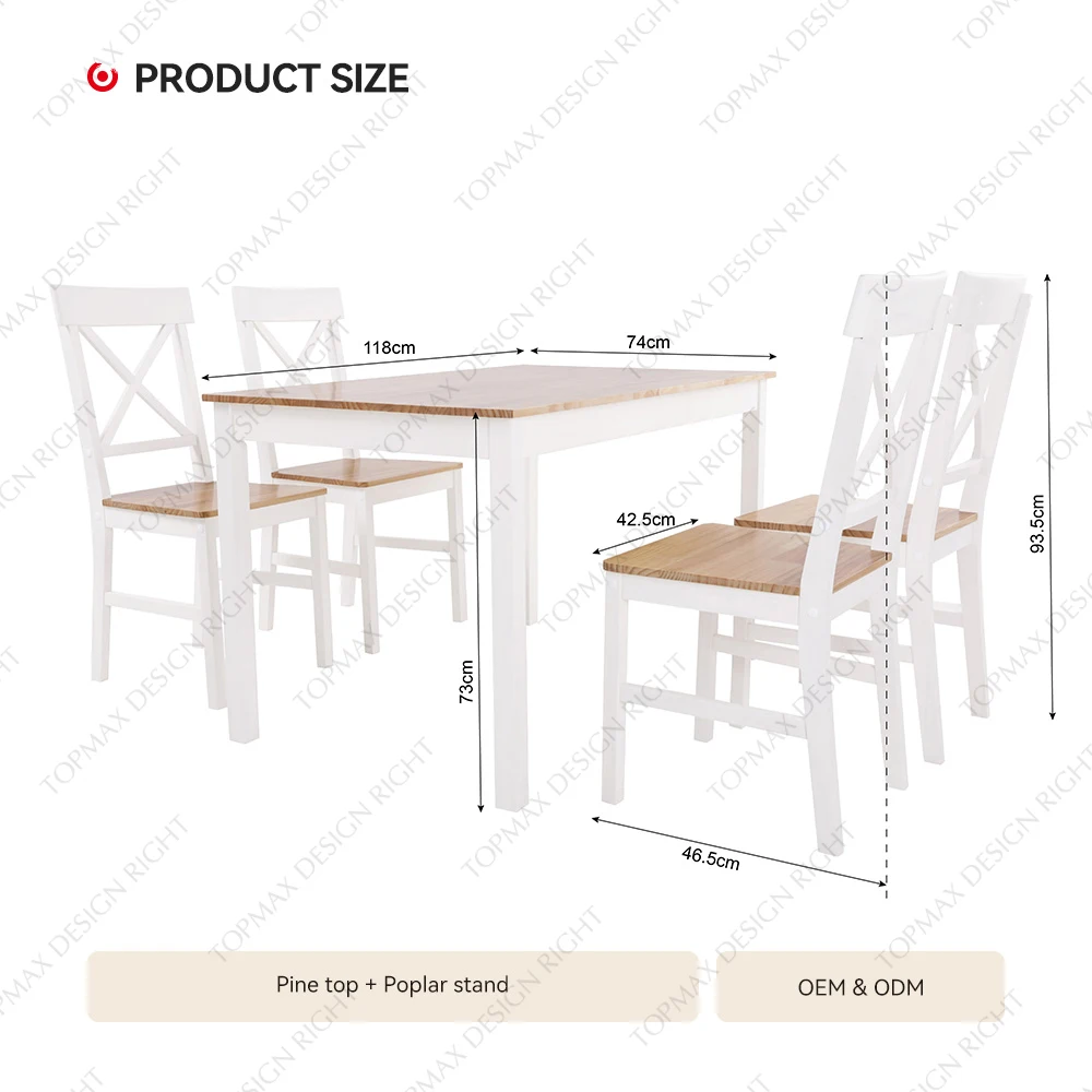 European Style Dining Room Sets Wooden Classic Dining Table Set 4 Seater White Minimalist Cheap Dining Chairs Set Of 4