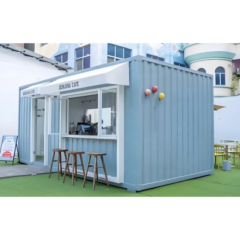 China wholesale fabricated prefabricated steel store building creative container shop store houses foldable