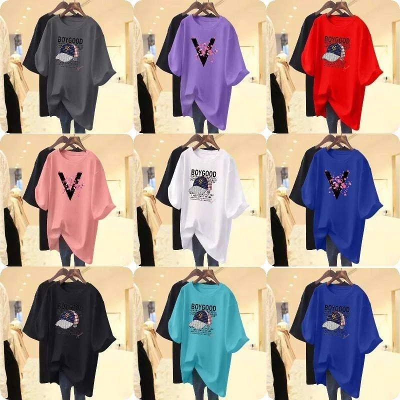 Oversize Blank Solid Colors T shirt Custom Logo Outdoor O-Neck Soft Basic Plain Casual Style Ladies Graphic T shirts For Women