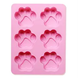 1Pc Cute Pet Cat Dog Paws Silicone Mold 6 Holes Chocolate Cake Cookie Candy Mould DIY Baking Mold Handmade Soap Molds