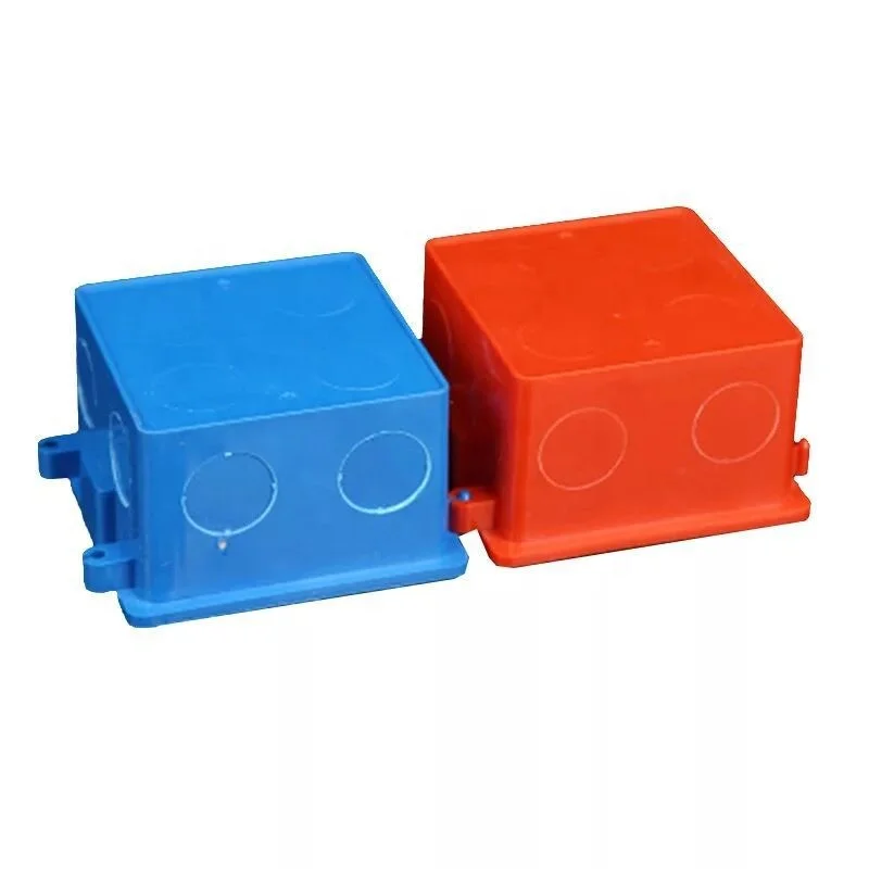Plastic Blue Red 86*86*45 PVC Conduit Fitting Sunk Box PVC Surface Plastic Shallow Electrical Junction Box for Wire