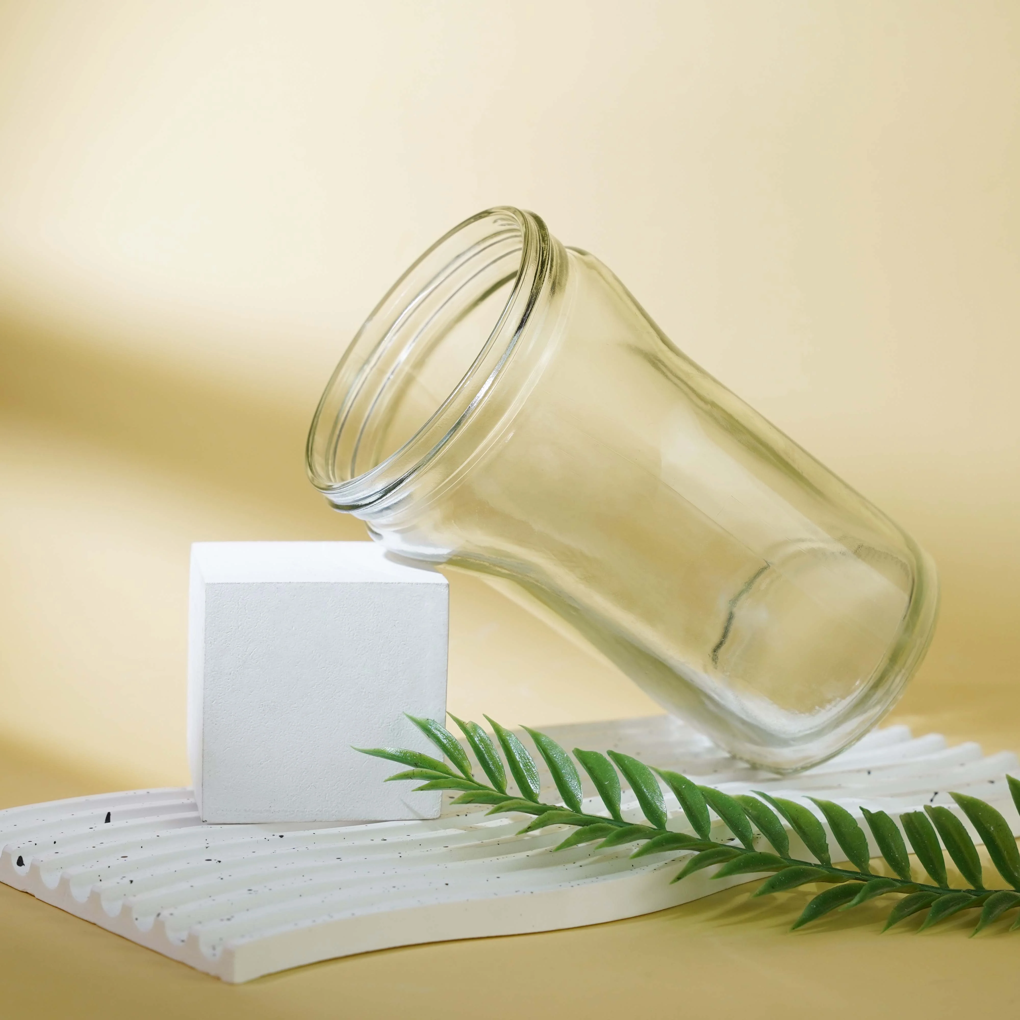 Berlin Packaging 650ml Glass Jam Jar Food Oval Glass Jar Customized Transparent