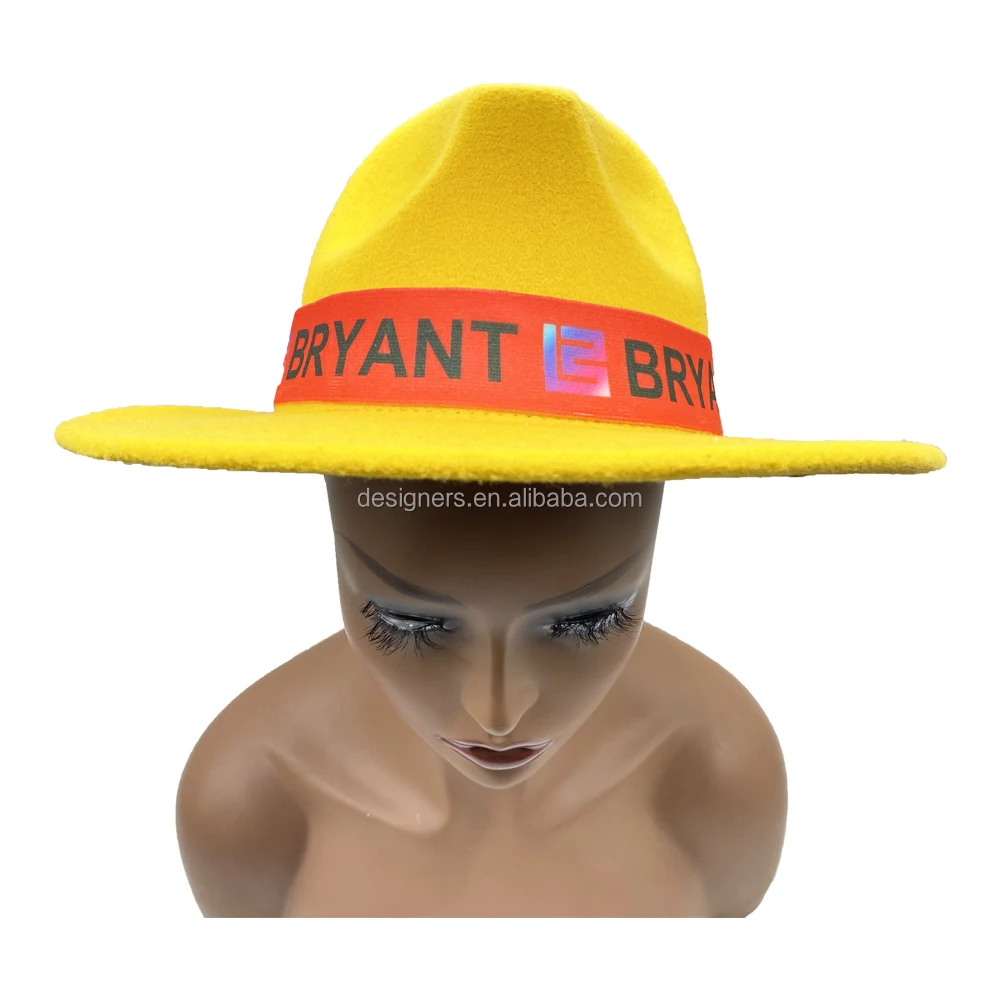 Custom print Logo Fedora hat box wide brim wool Fedora hats men and women
