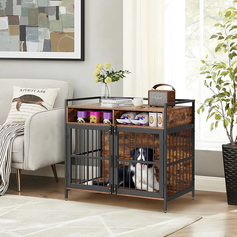 High Grade New Design Dog Cage Wooden Pet Indoor Teddy Medium Small Dog Cover Home With Bathroom Isolation Cage Modern