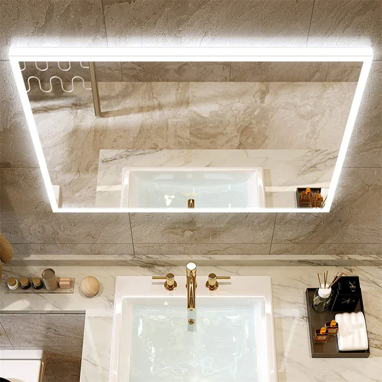 wholesale custom bathroom wall mounted hangable half body mirror freestanding hairdressing hd led light up mirror for vanity