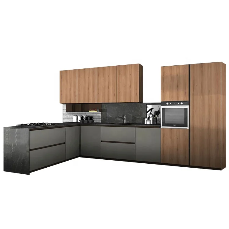 Hot Selling 2021 Modern Modular Kitchen Cabinet Including Peninsula Granite Worktop