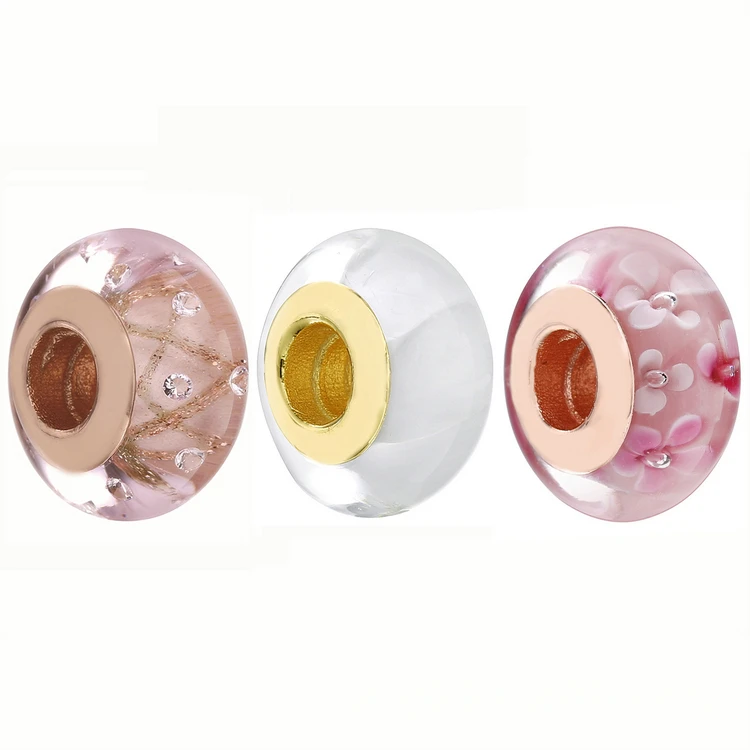 High quality customized design elegant silver crystal bead bracelet charms