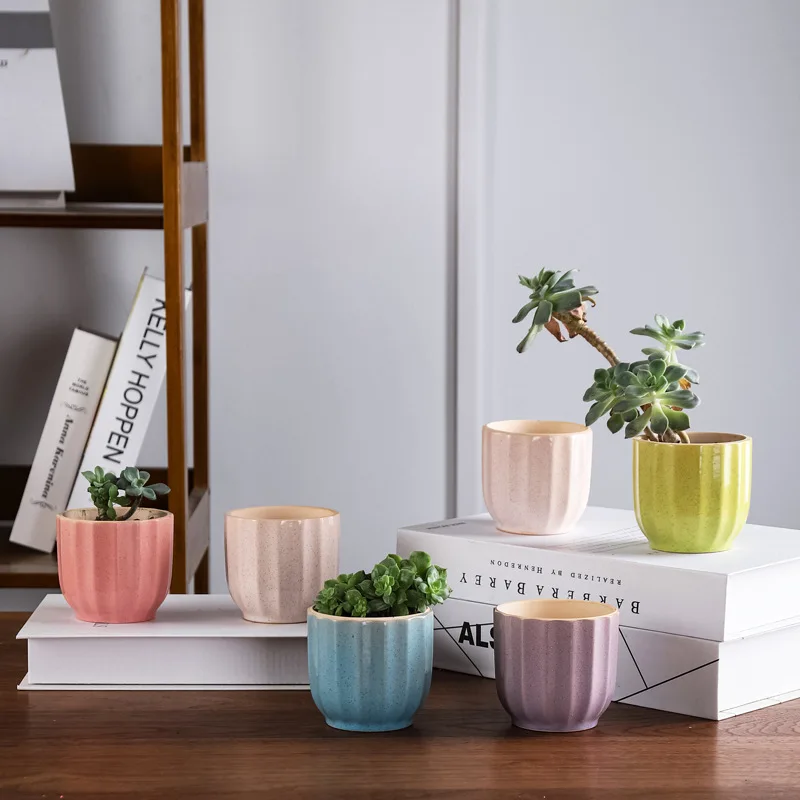 Garden Home Desktop Decor Modern Multi Color Size Indoor Glazed Ceramic Planters Pots Wholesale