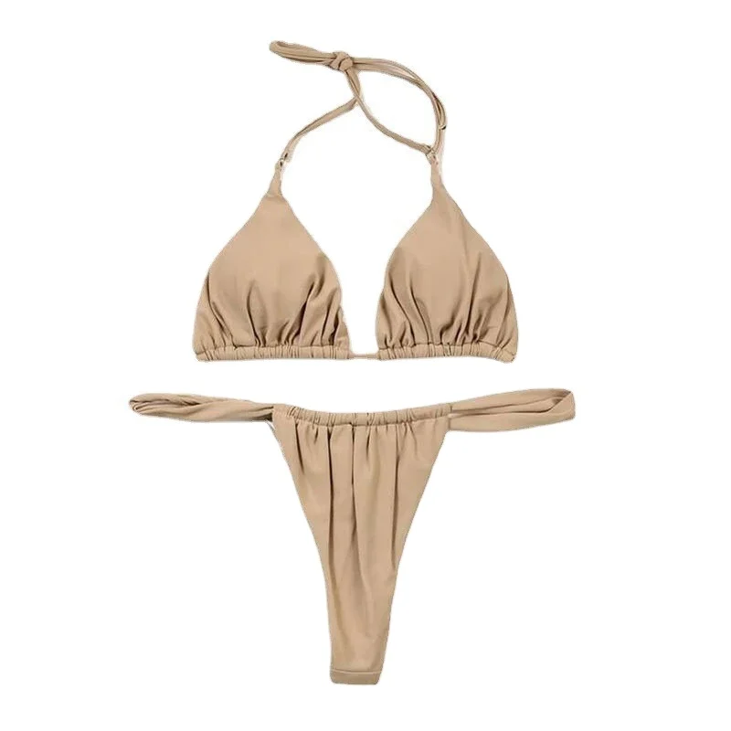 2023 New Special Fabric Swimwear Hollow Out Swimsuit Women Chain Sexy Bikini